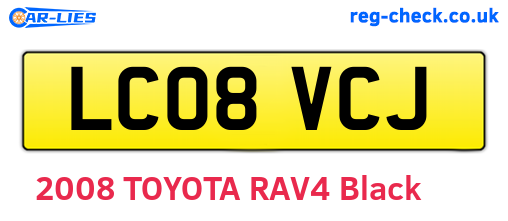 LC08VCJ are the vehicle registration plates.