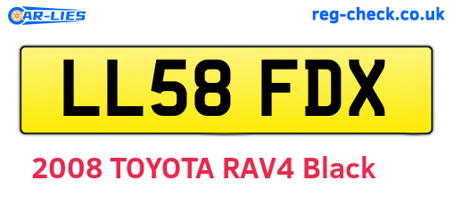 LL58FDX are the vehicle registration plates.