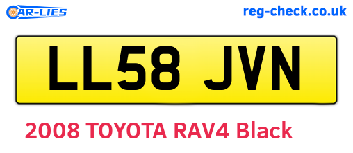 LL58JVN are the vehicle registration plates.