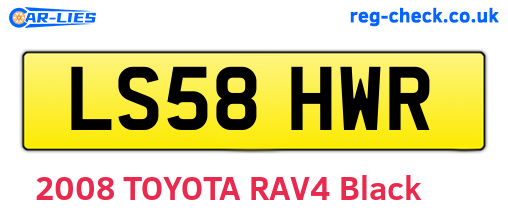 LS58HWR are the vehicle registration plates.