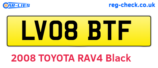 LV08BTF are the vehicle registration plates.