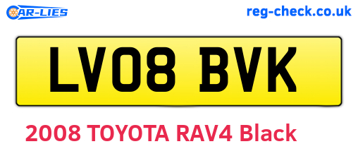 LV08BVK are the vehicle registration plates.