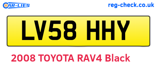 LV58HHY are the vehicle registration plates.