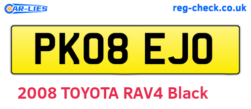 PK08EJO are the vehicle registration plates.