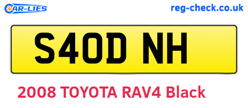 S40DNH are the vehicle registration plates.