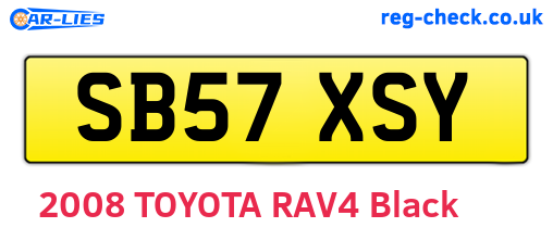 SB57XSY are the vehicle registration plates.