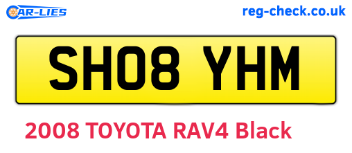 SH08YHM are the vehicle registration plates.