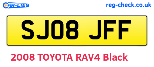 SJ08JFF are the vehicle registration plates.