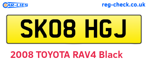 SK08HGJ are the vehicle registration plates.