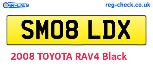 SM08LDX are the vehicle registration plates.