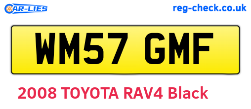 WM57GMF are the vehicle registration plates.