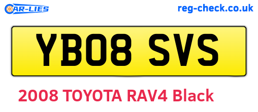 YB08SVS are the vehicle registration plates.