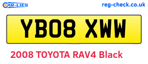 YB08XWW are the vehicle registration plates.