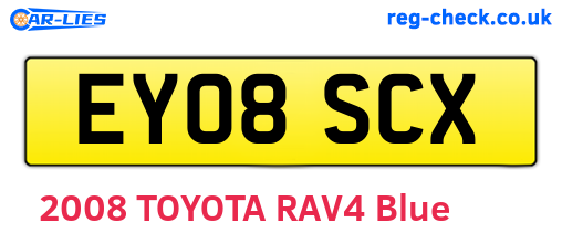 EY08SCX are the vehicle registration plates.