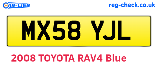 MX58YJL are the vehicle registration plates.