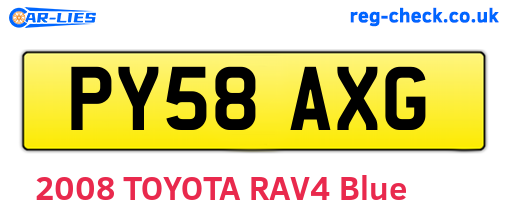 PY58AXG are the vehicle registration plates.