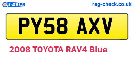 PY58AXV are the vehicle registration plates.