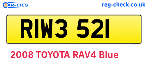 RIW3521 are the vehicle registration plates.