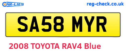 SA58MYR are the vehicle registration plates.