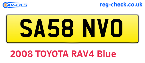 SA58NVO are the vehicle registration plates.