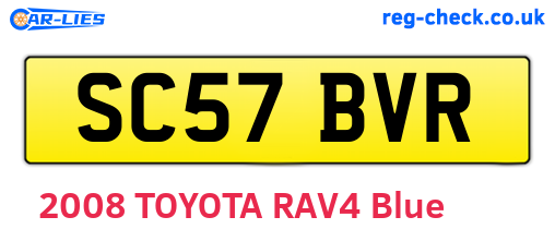 SC57BVR are the vehicle registration plates.