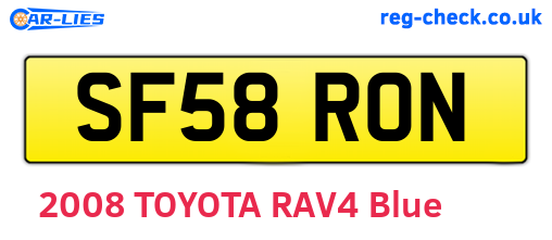 SF58RON are the vehicle registration plates.