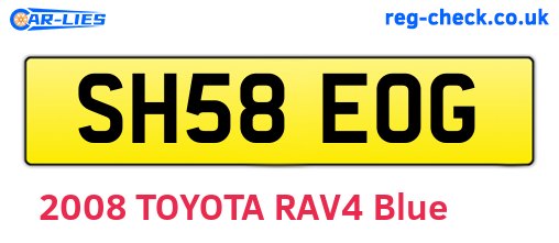 SH58EOG are the vehicle registration plates.
