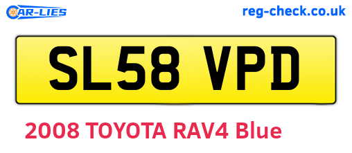 SL58VPD are the vehicle registration plates.