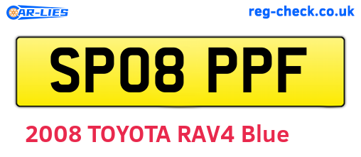SP08PPF are the vehicle registration plates.