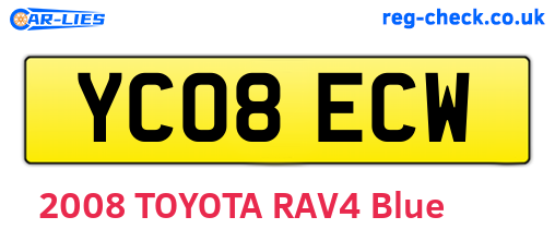 YC08ECW are the vehicle registration plates.