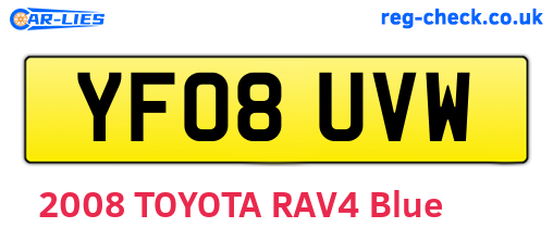 YF08UVW are the vehicle registration plates.