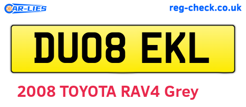 DU08EKL are the vehicle registration plates.