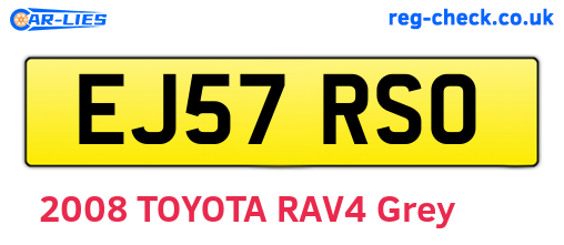 EJ57RSO are the vehicle registration plates.