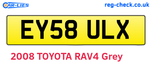EY58ULX are the vehicle registration plates.