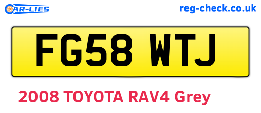 FG58WTJ are the vehicle registration plates.
