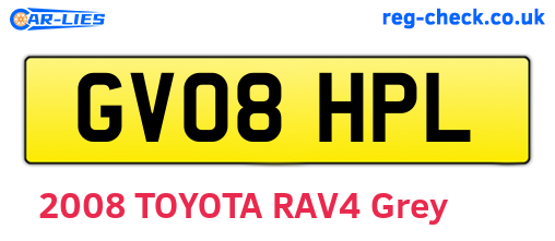 GV08HPL are the vehicle registration plates.