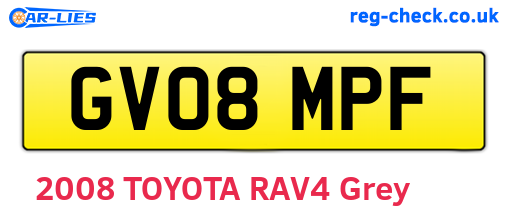 GV08MPF are the vehicle registration plates.