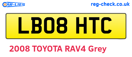 LB08HTC are the vehicle registration plates.