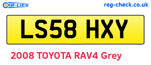 LS58HXY are the vehicle registration plates.