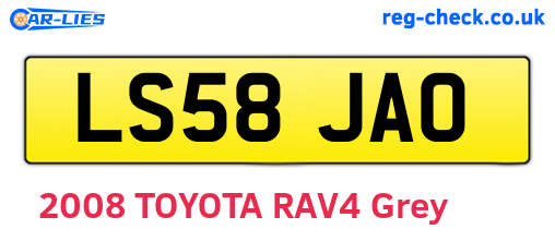 LS58JAO are the vehicle registration plates.