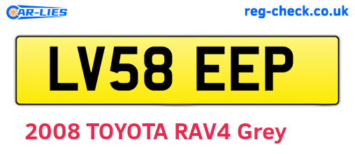 LV58EEP are the vehicle registration plates.
