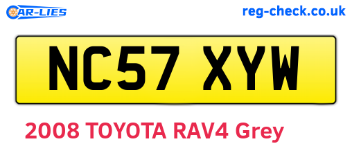 NC57XYW are the vehicle registration plates.