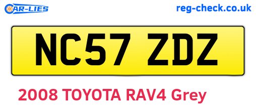 NC57ZDZ are the vehicle registration plates.
