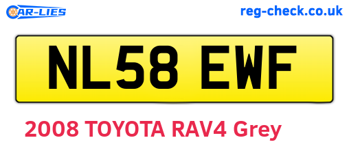 NL58EWF are the vehicle registration plates.