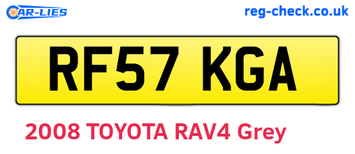 RF57KGA are the vehicle registration plates.