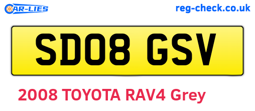 SD08GSV are the vehicle registration plates.