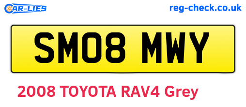 SM08MWY are the vehicle registration plates.