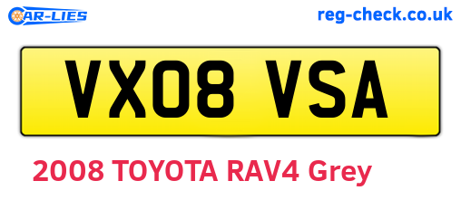 VX08VSA are the vehicle registration plates.
