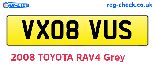 VX08VUS are the vehicle registration plates.