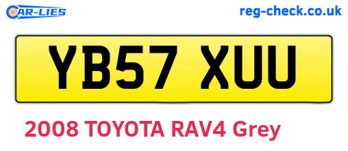 YB57XUU are the vehicle registration plates.
